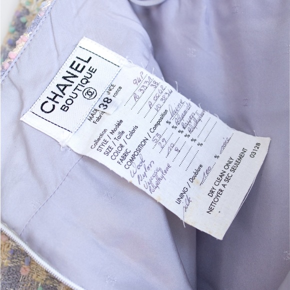Chanel Vintage S/S 1994 Lilac Lavender Multicolor Runway 94P Jacket Skirt Suit - Picture 15 of 16